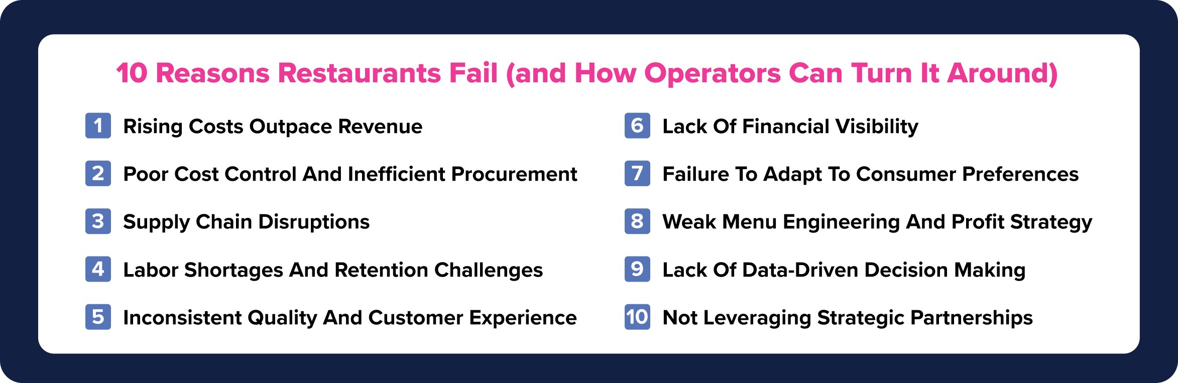 10 Reasons Restaurants Fail