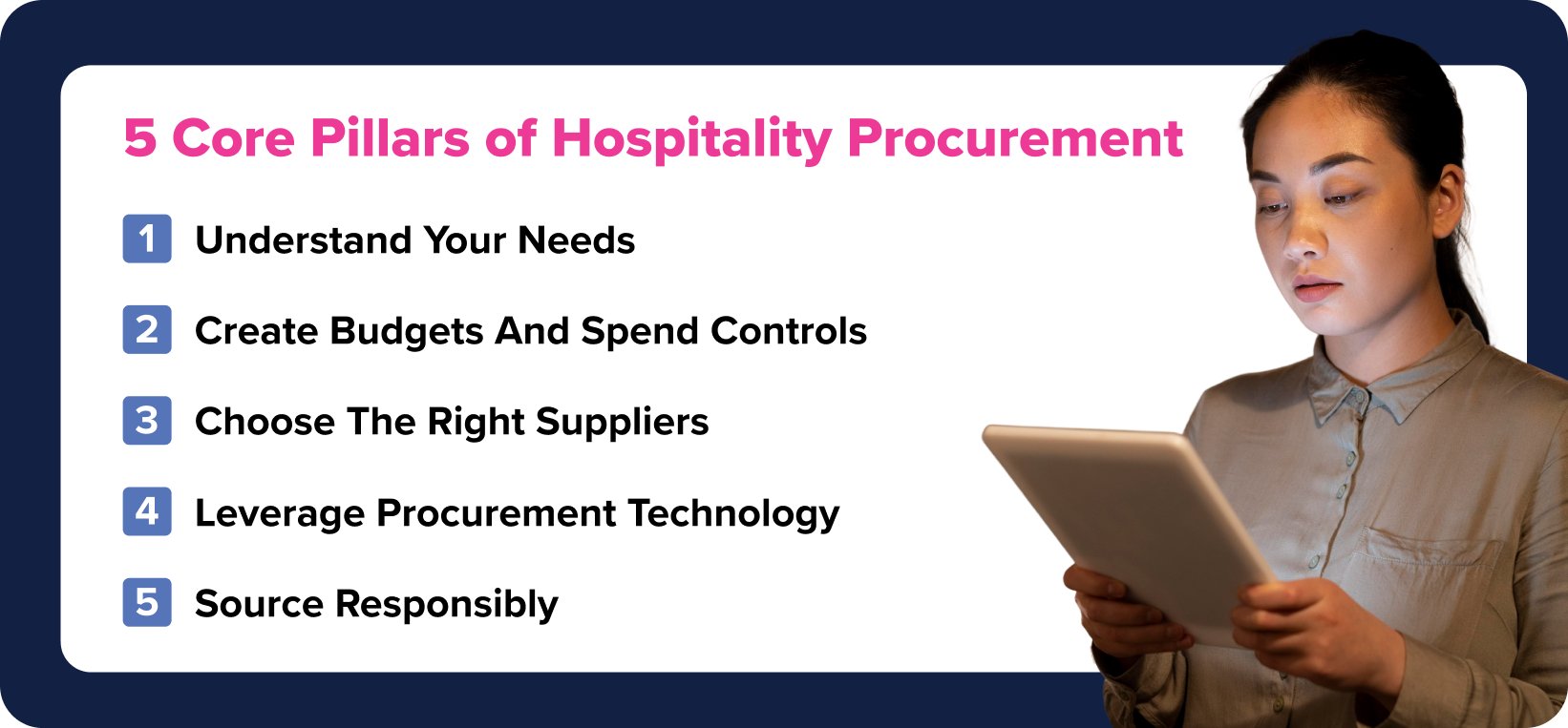 5 Core Pillars of Hospitality Procurement 5 Core Pillars of Hospitality Procurement
