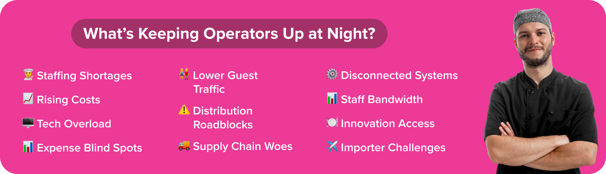 infographic visually summarizing the operator challenges mentioned at the national restaurant association show