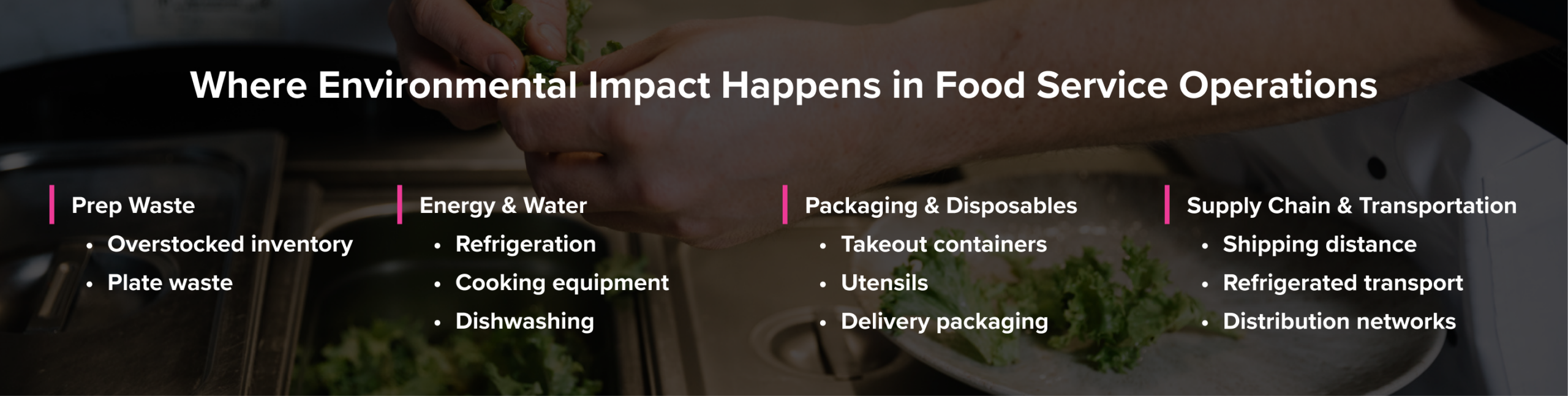 Areas of environmental impact in food service