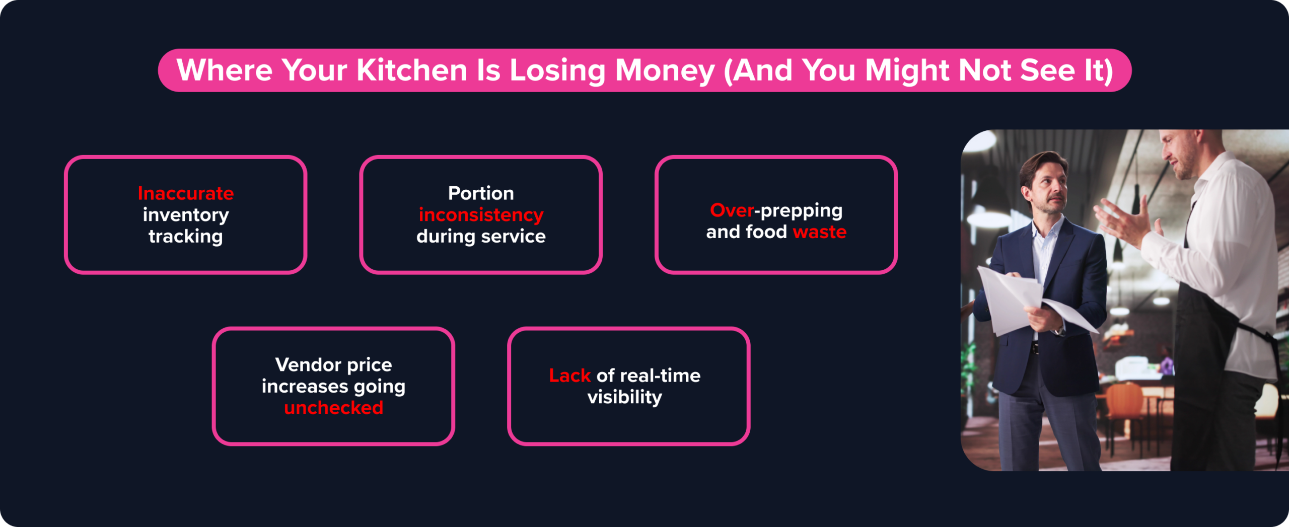 Commercial kitchen inventory issues